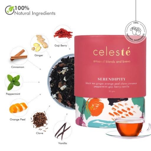 Celeste Black Tea leaves serendipity ingredients